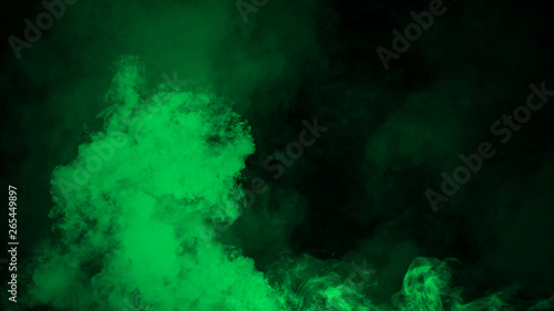Green smoke on the floor. Isolated texture background .