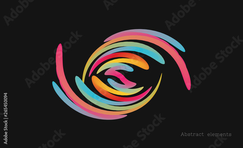 color gradient abstract element on dark background