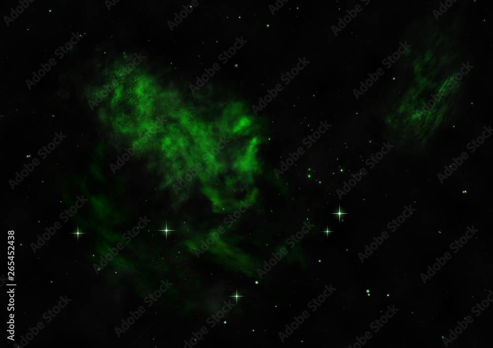 Star field in space and a nebulae. 3D rendering Star field in space and a nebulae. 3D rendering