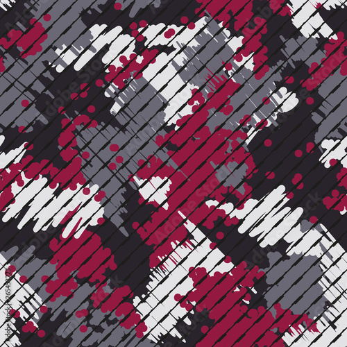 Fototapeta Abstract modern geometric digital texture background. Endless striped camo ornament. Vector illustration.
