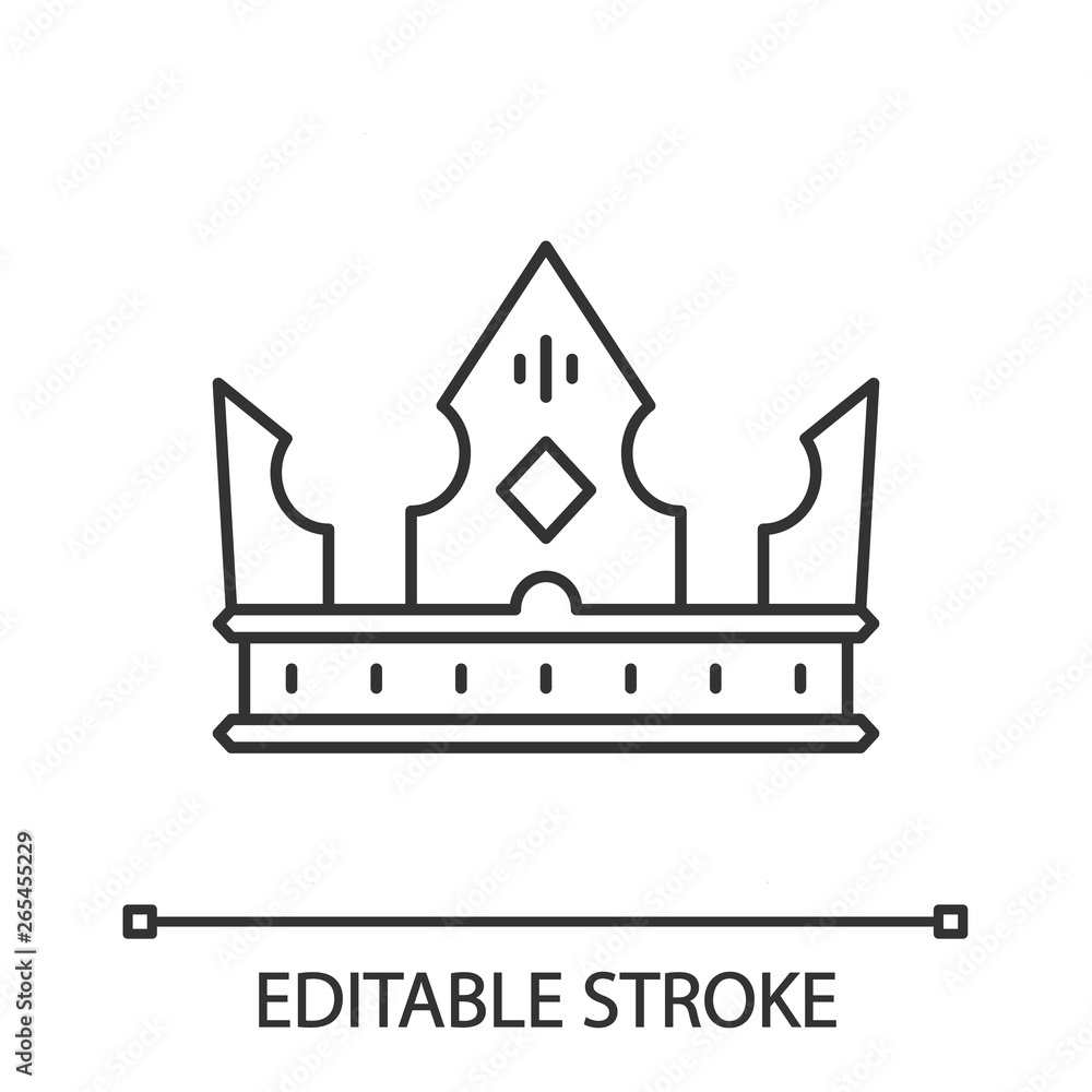 Fototapeta premium Crown of king linear icon