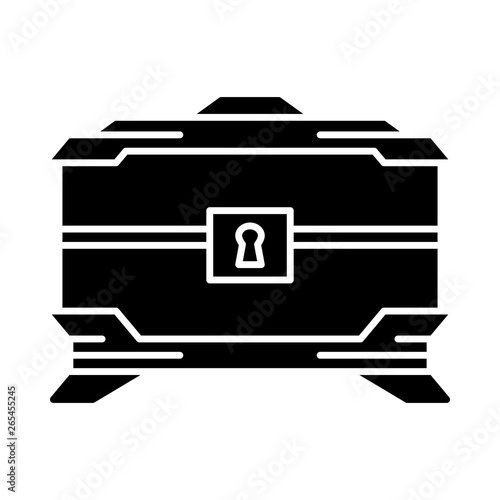 Wooden treasure chest  glyph icon
