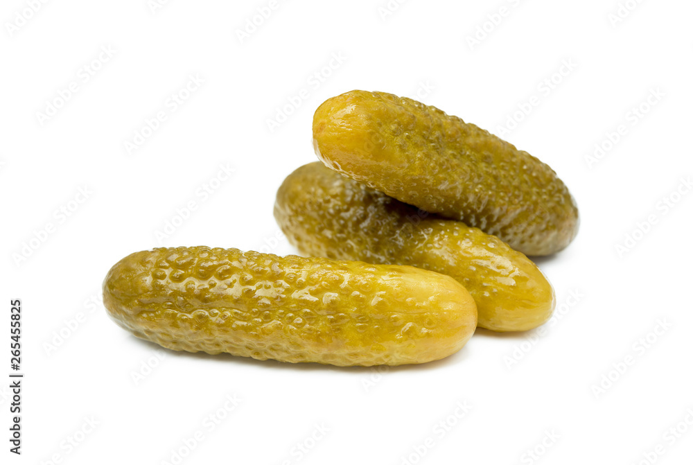 Pickled sour cucumber isolated on white background Pickled sour cucumber isolated on white background