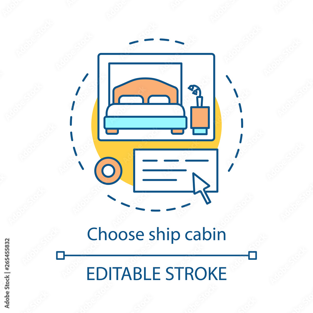 Ship cabin offer concept icon Ship cabin offer concept icon