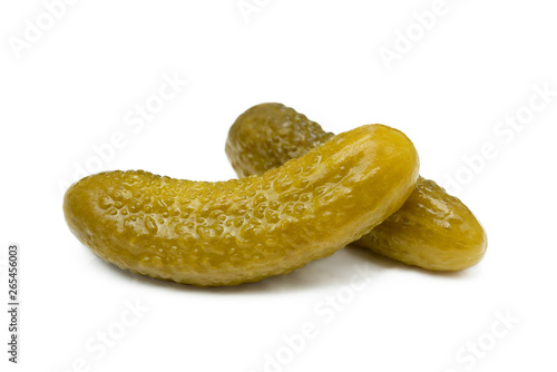 Pickled sour cucumber isolated on white background