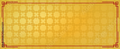 chinese new year banner, abstract oriental background, golden square window inspiration, vector illustration 