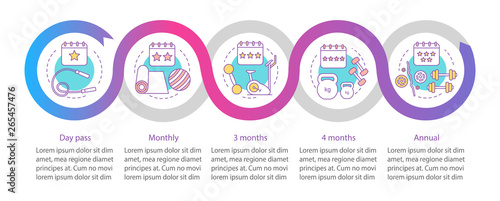 Fitness subscription vector infographic template