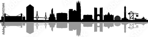 Genova City Skyline Silhouette