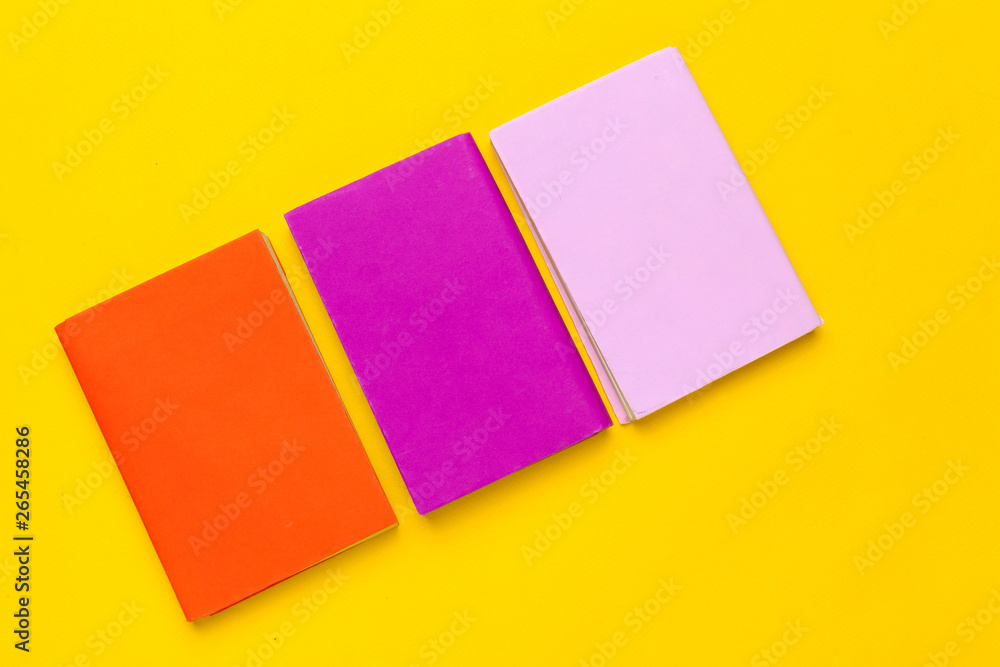 Books on a yellow background Books on a yellow background