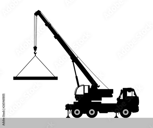 Crane Silhouette on a white background.