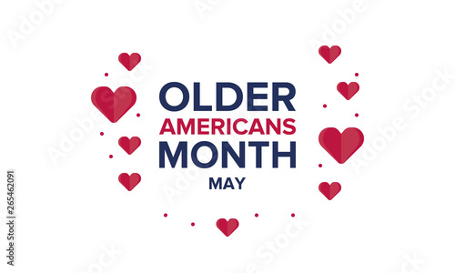 Older Americans Month. Celebrated in May in the United States. National Month of observance for Older Americans. Poster, card, banner and background. Vector illustration