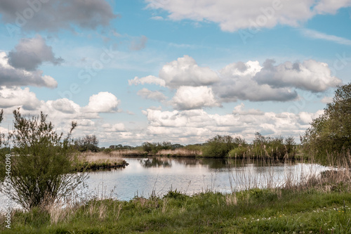landscape with lake and clouds