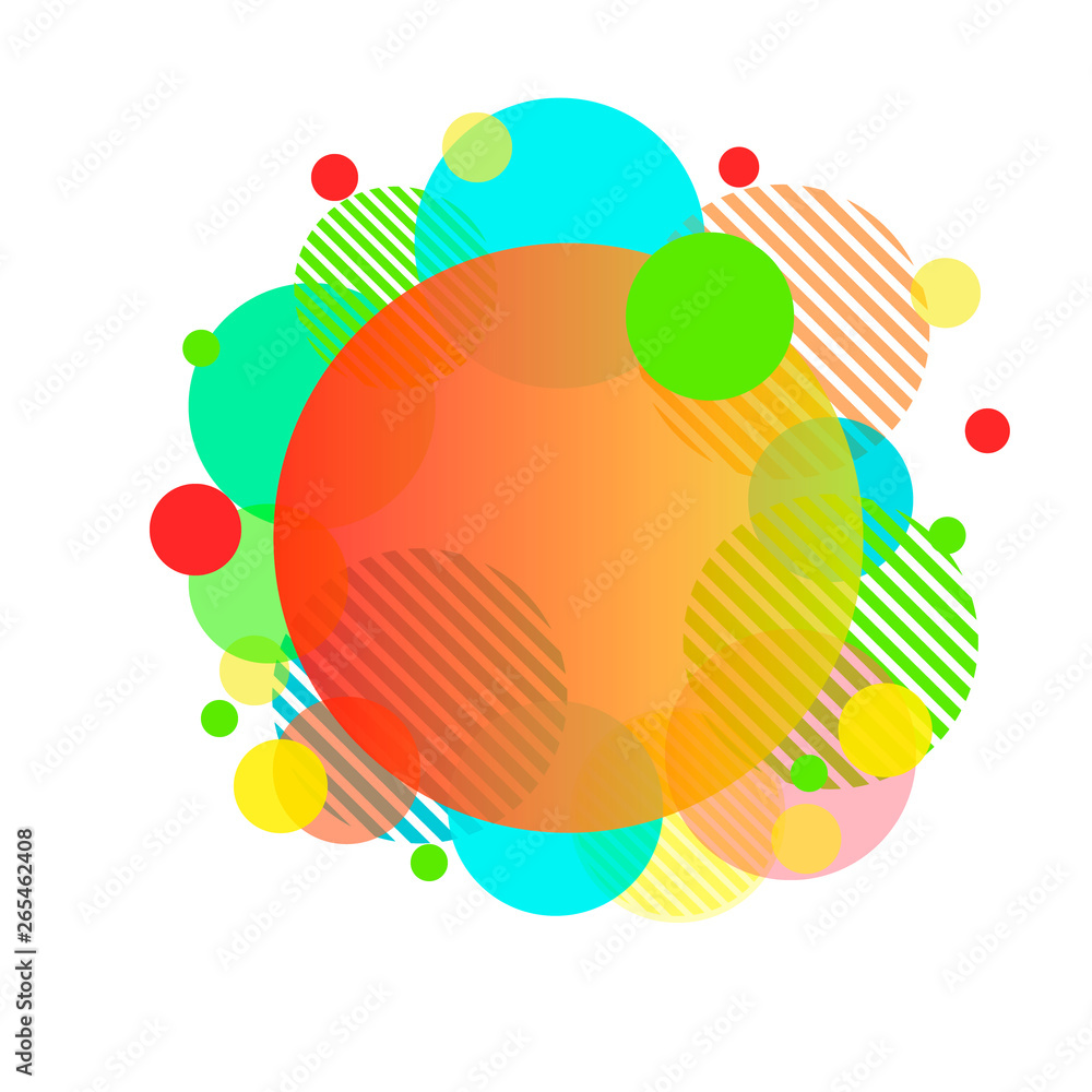  summer banner design for discounts and promotions in the form of a circle with gradients
