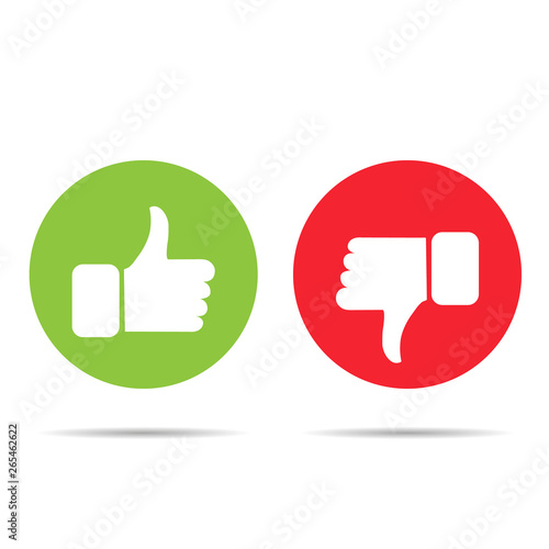 Like dislike thumb up and down isolated icon.