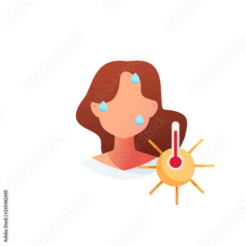 Young woman who became a heat stroke.