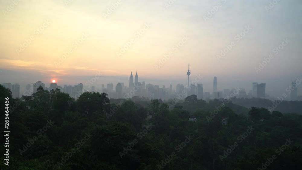 4k b-roll establishing shot of sunrise scene at Kuala Lumpur city skyline. 4k b-roll establishing shot of sunrise scene at Kuala Lumpur city skyline.