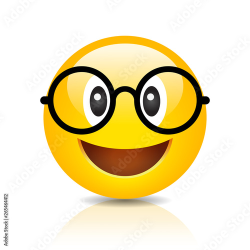 Clever emoji with glasses