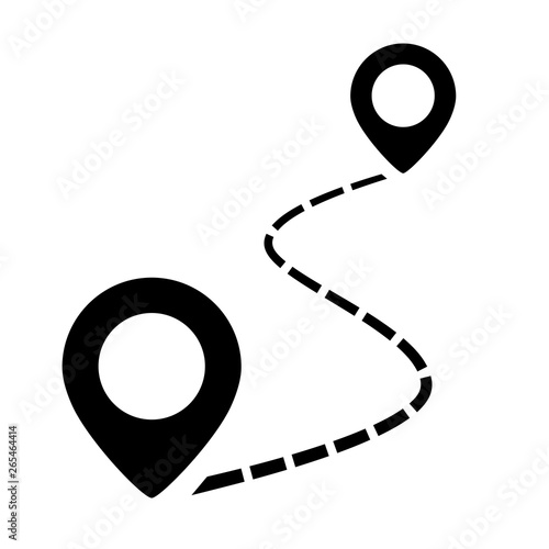 Path route vector icon photo