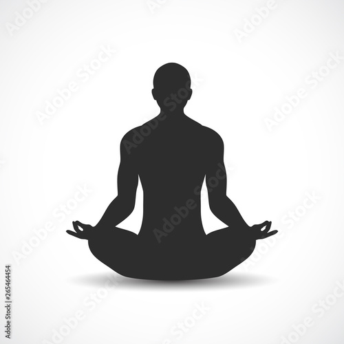 Meditating human figure vector icon
