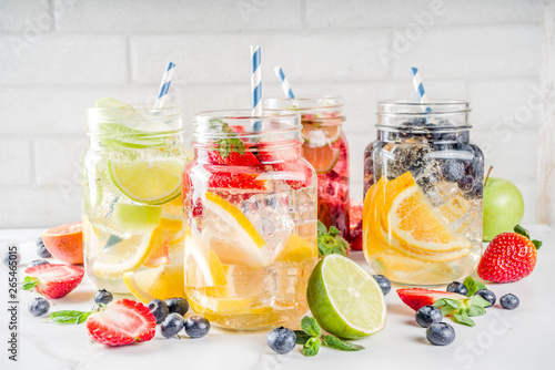 Various fruit and berry lemonade