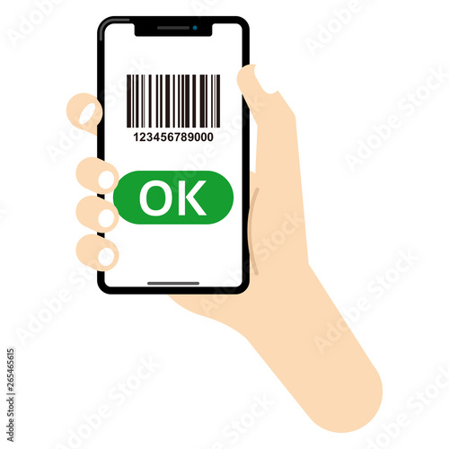 キャッシュレス決済：スマホ キャッシュレス 決済 バーコード cashless payment OK