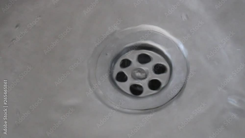 Water flowing from the faucet