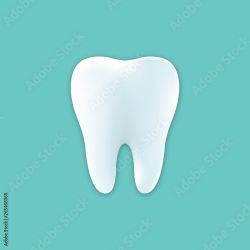 Healthy Tooth Under Protection, Teeth Whitening, glowing effect, vector illustration