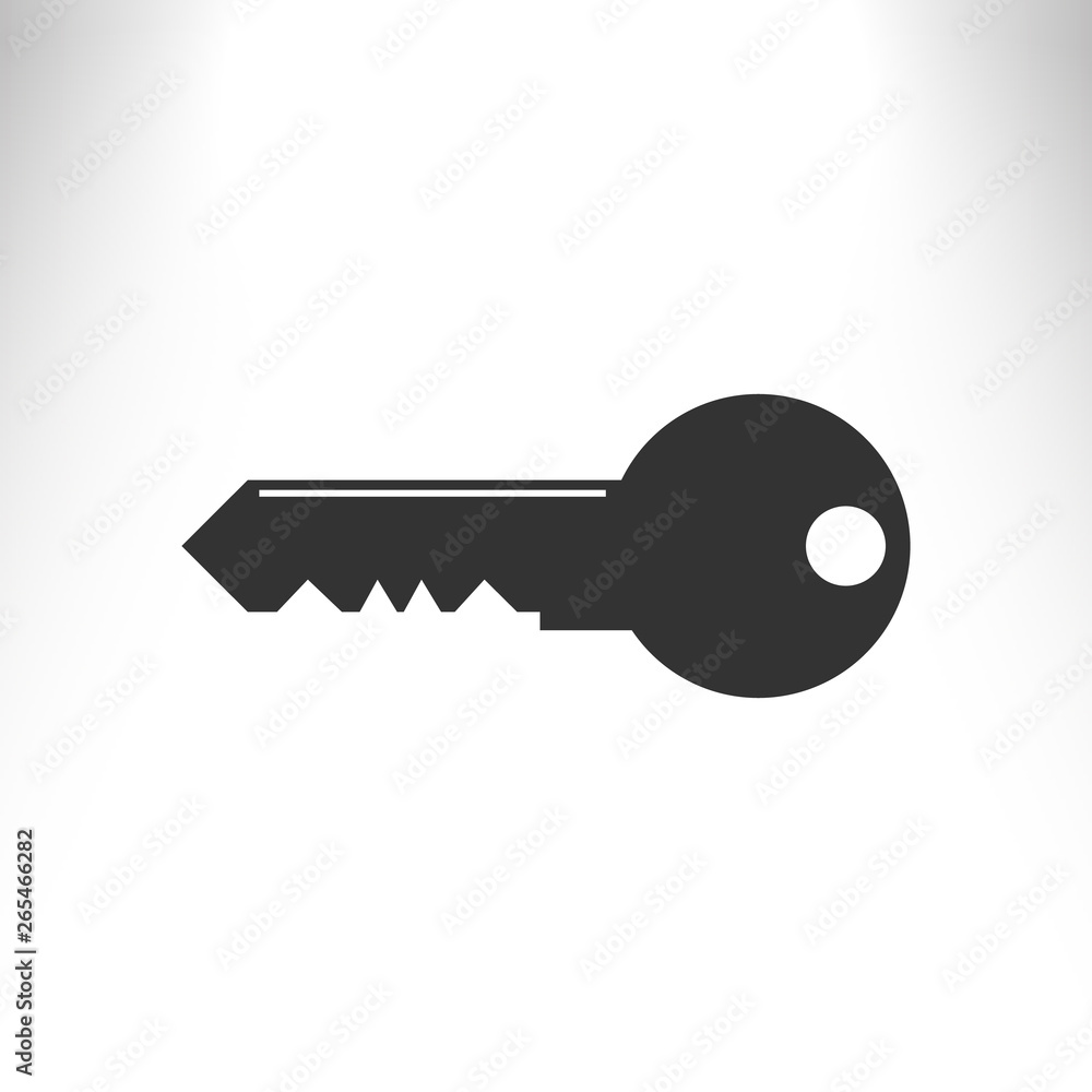 Flat paper cut style icon of an old key. Vector. Flat paper cut style icon of an old key. Vector.