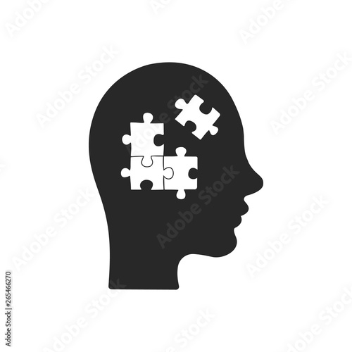 Simple solutions concept, compatibility line icon, assemble puzzle pieces.
