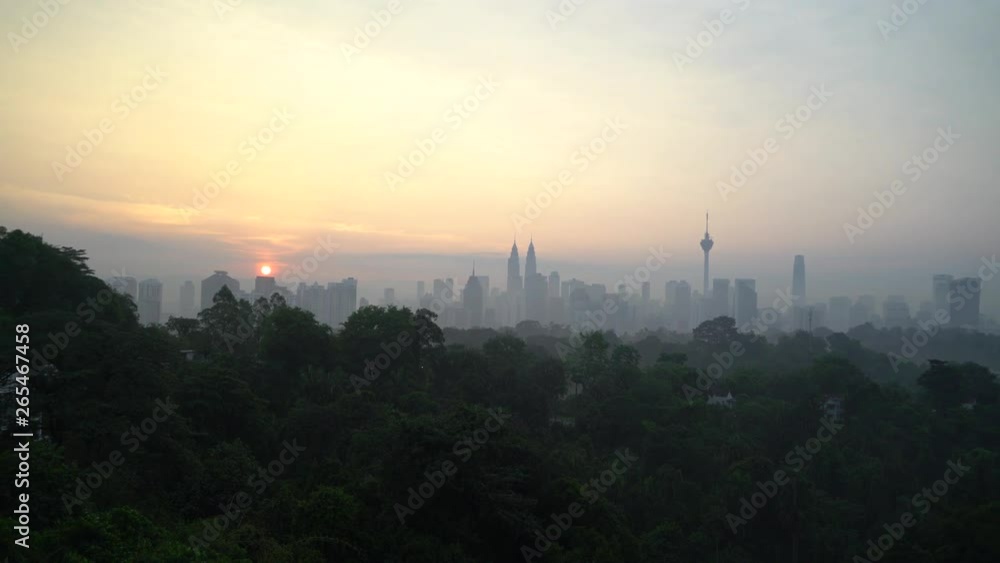 4k b-roll establishing shot of sunrise scene at Kuala Lumpur city skyline. 4k b-roll establishing shot of sunrise scene at Kuala Lumpur city skyline.