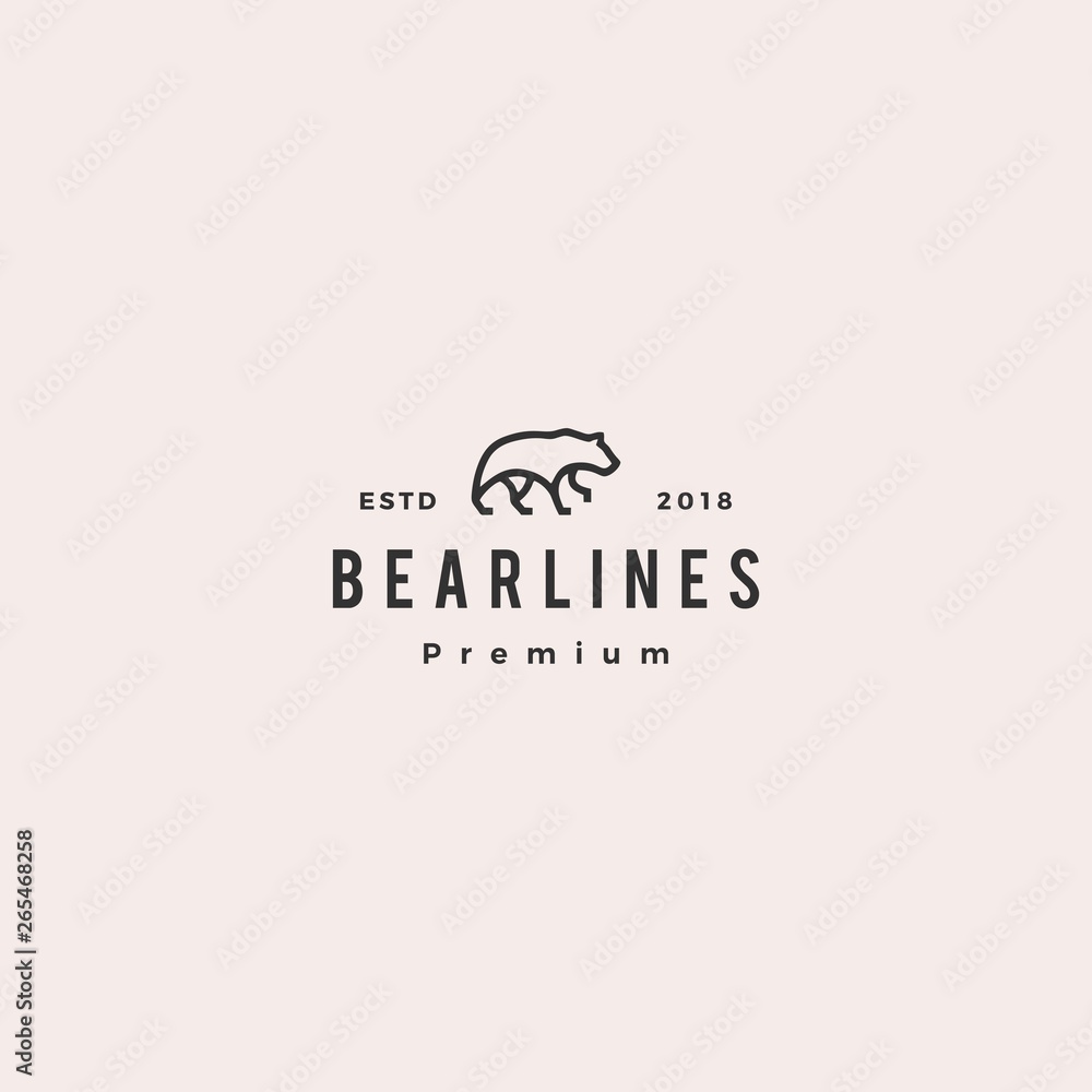 bear logo line monoline outline vector icon illustration bear logo line monoline outline vector icon illustration