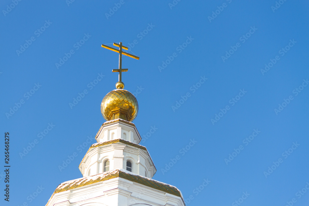 Three domes with crosses of the Orthodox Church