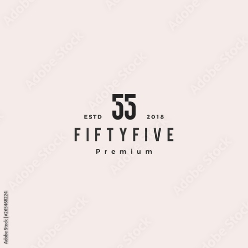 55 fifty five number logo vector icon sign