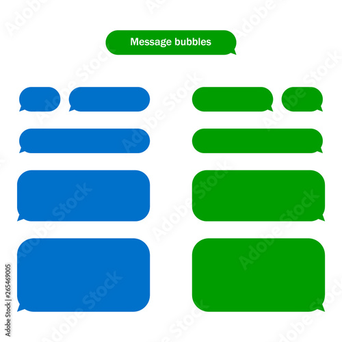 Set message service bubbles with place for text boxes. Empty messaging bubles.