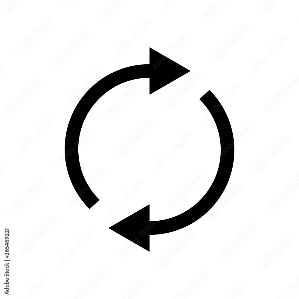 Refresh icon. Vector illustration. Flat design for business financial marketing banking advertising web concept cartoon illustration. Refresh icon. Vector illustration. Flat design for business financial marketing banking advertising web concept cartoon illustration.