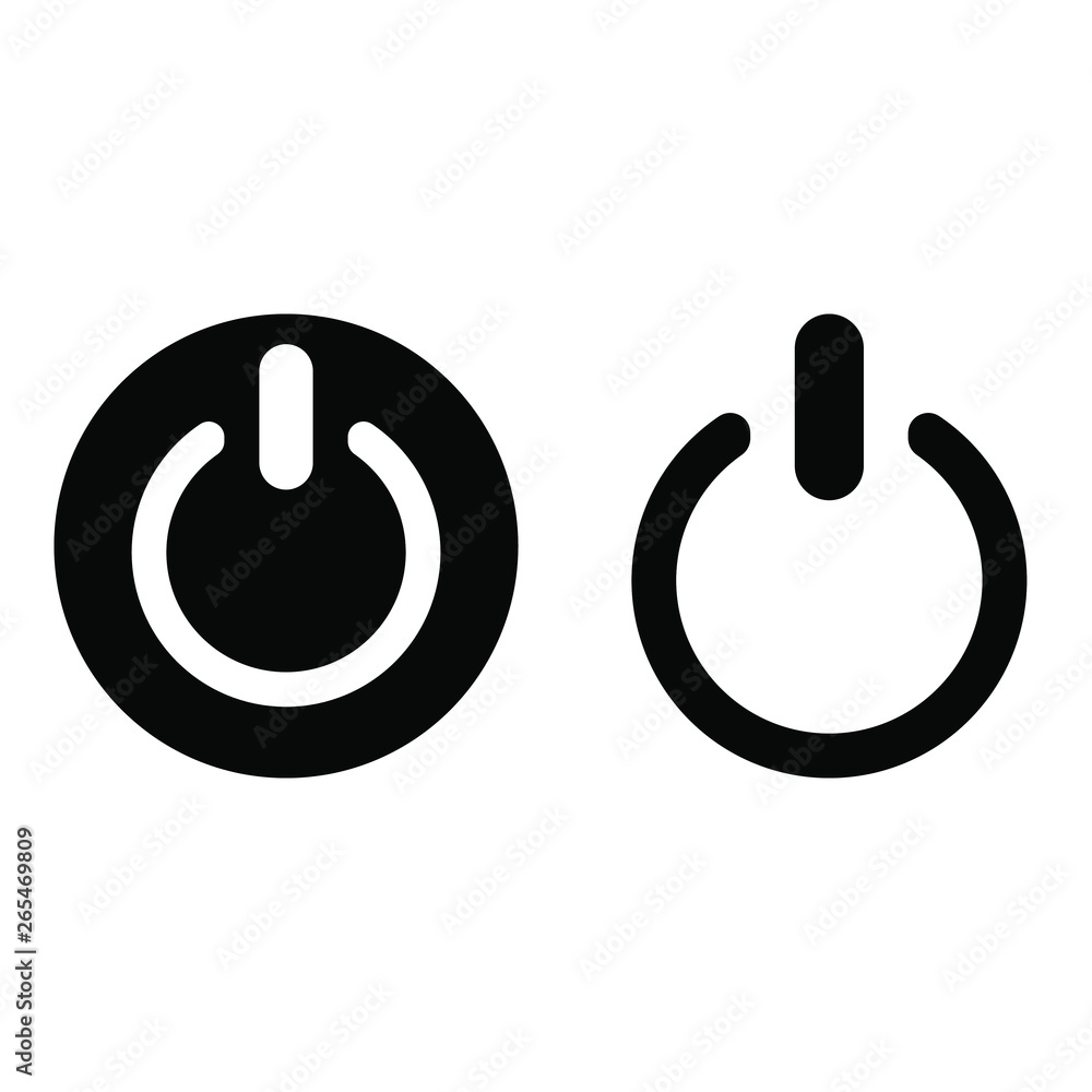 Start vector icon. Power icon illustration. Power button Start vector icon. Power icon illustration. Power button