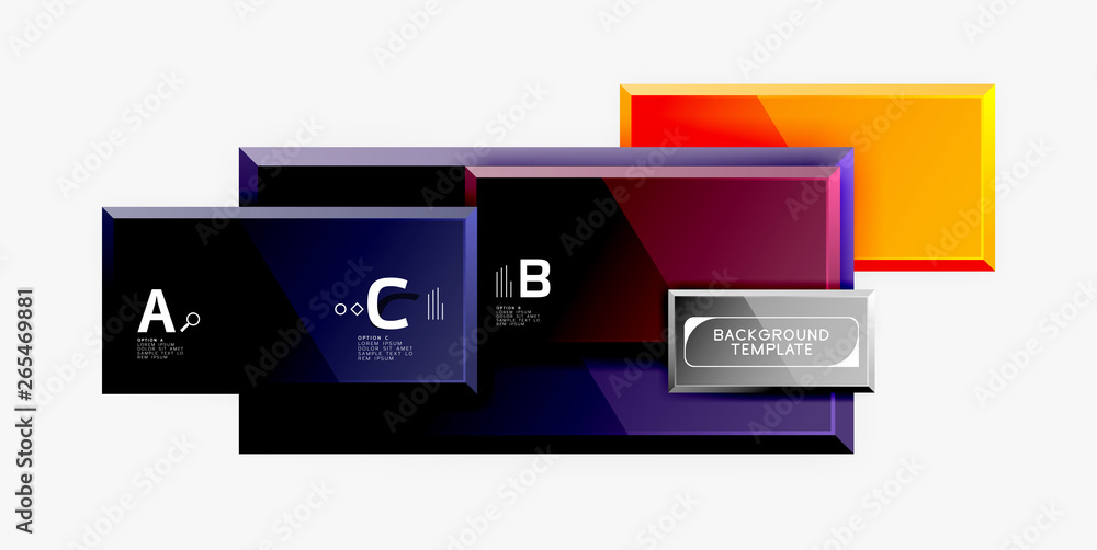 Geometrical design squares abstract banner, glossy shiny effects Geometrical design squares abstract banner, glossy shiny effects