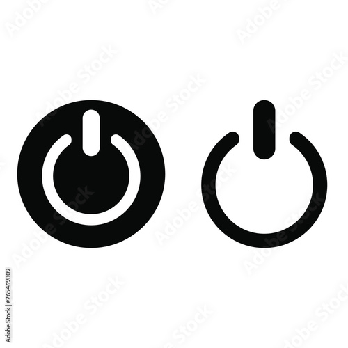 Start vector icon. Power icon illustration. Power button