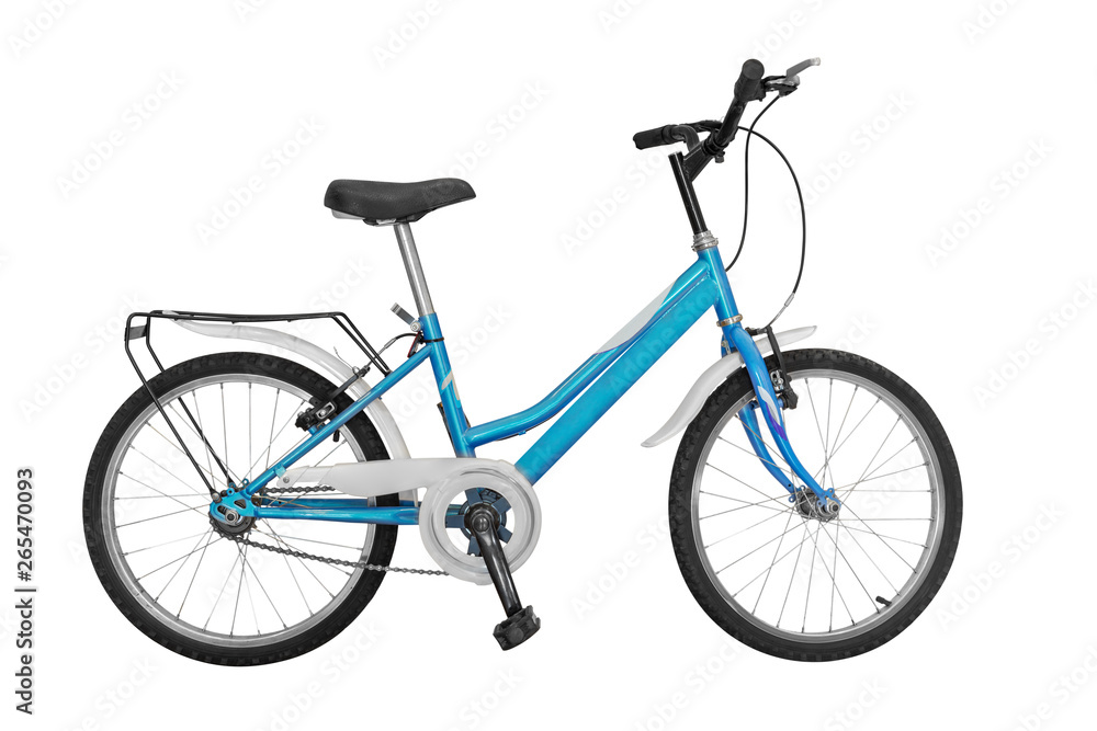 blue bike isolated on white background