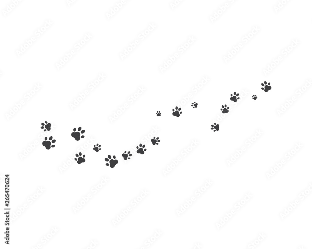 Paw background template vector Paw background template vector