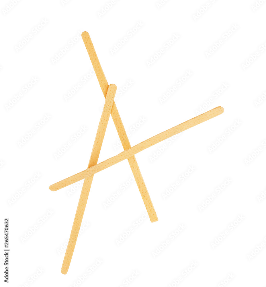 Wooden stick stirrers sticks on an isolated white background Wooden stick stirrers sticks on an isolated white background