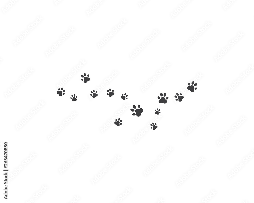 Paw background template vector Paw background template vector