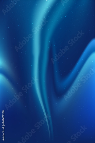Night Sky, Aurora Borealis, Northern Lights Effect, Realistic Colored polar lights. Vector Illustration, abstract space design for aurora borealis.
