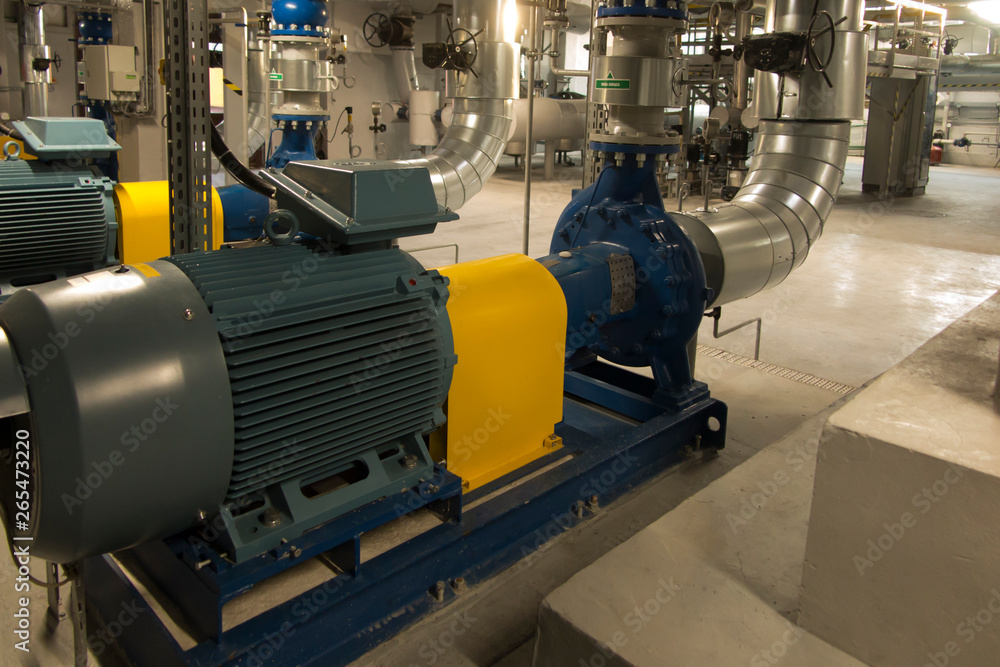 several pumps with engines in the water system several pumps with engines in the water system