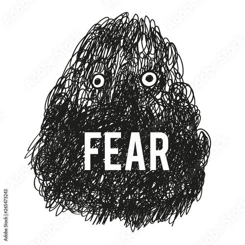 Fear monster illustration - vector graphic