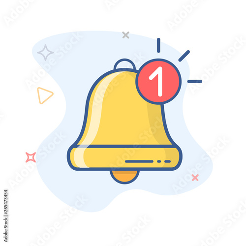 New notification icon vector. New message. Bell vector outline icon. 