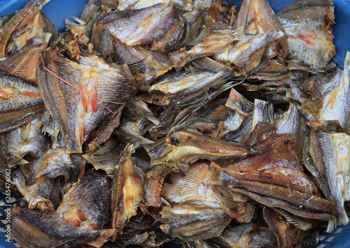 Dried fish in the market