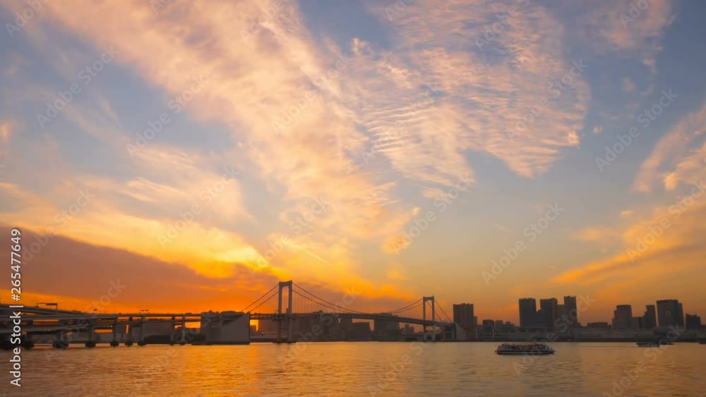 東京風景 タイムラプス 東京湾 日の入りから夜景までの長時間撮影 東京風景 タイムラプス 東京湾 日の入りから夜景までの長時間撮影