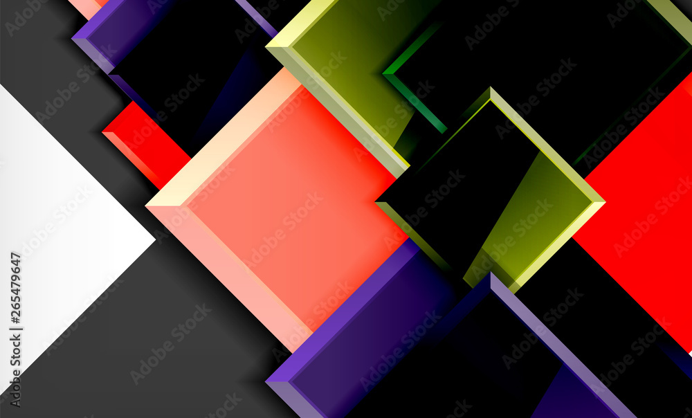 Bright colorful square shape blocks geometrical background Bright colorful square shape blocks geometrical background