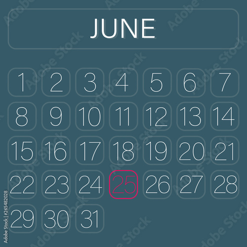 Calender Page June 25